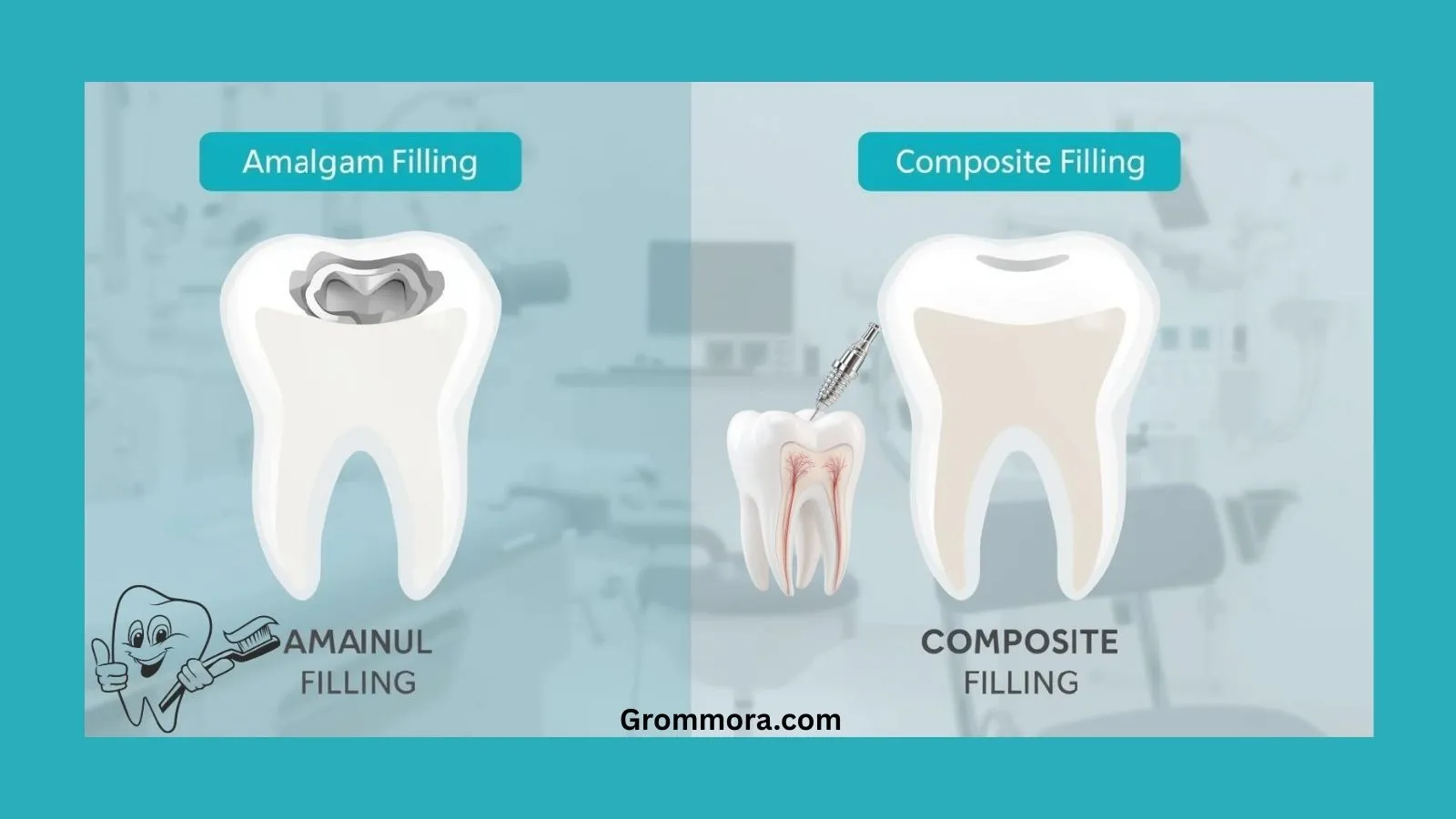 amalgam or composite filling