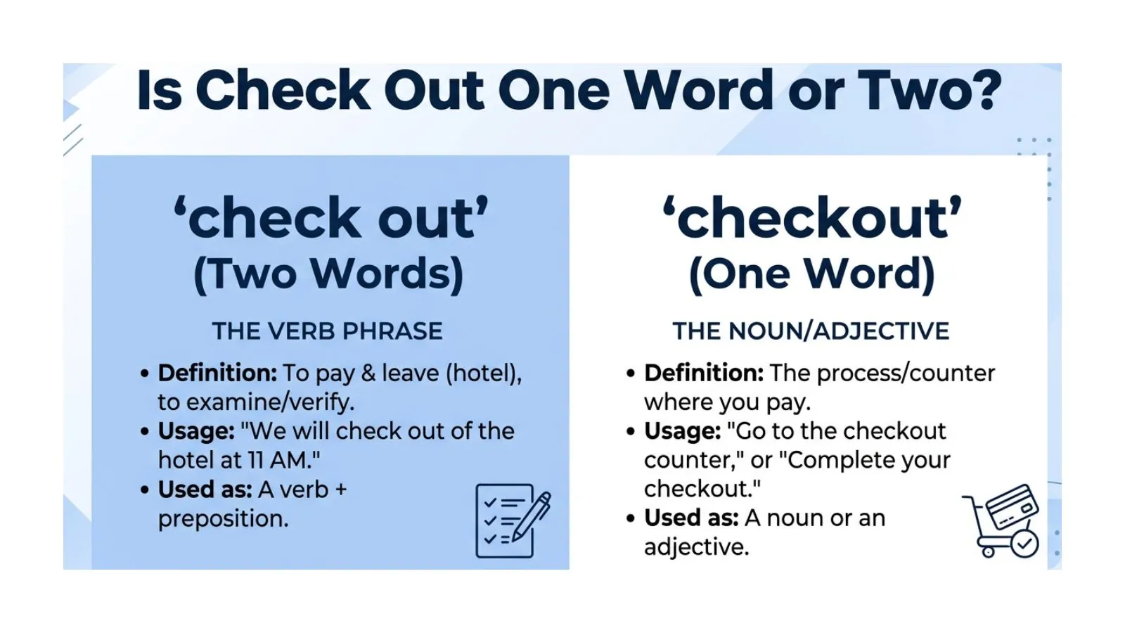 is check out one word or two